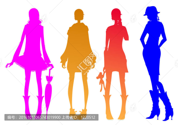 女孩的剪影