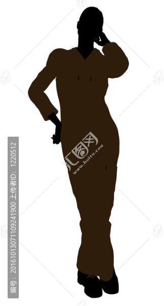 女技師的剪影