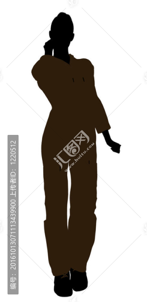 女技師的剪影