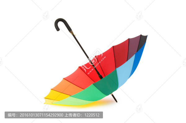 白色背景上的彩色雨傘
