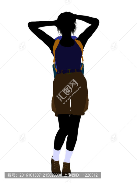 女孩Hiker,Silhouette