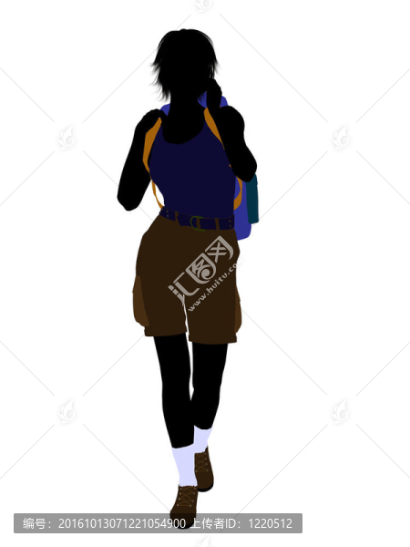 女孩Hiker,Silhouette