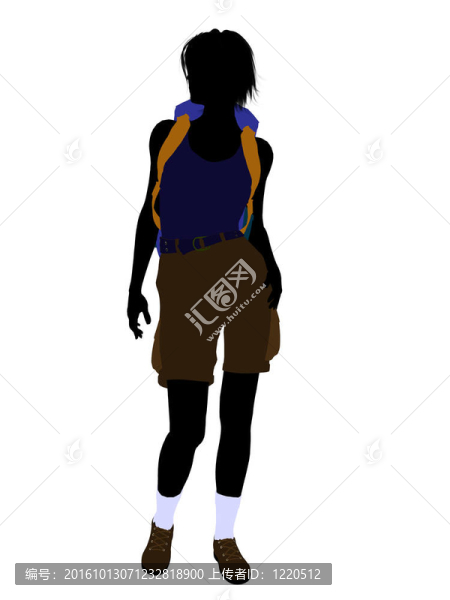 女孩Hiker,Silhouette