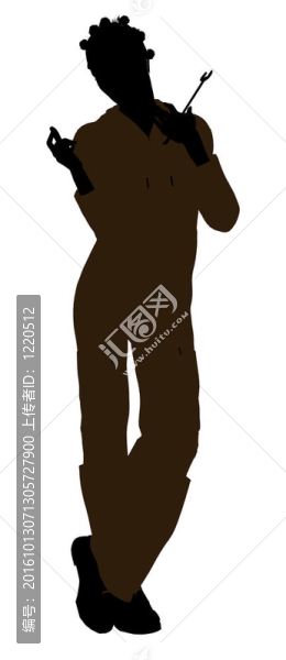 女性非洲裔美國(guó)人機(jī)械剪影