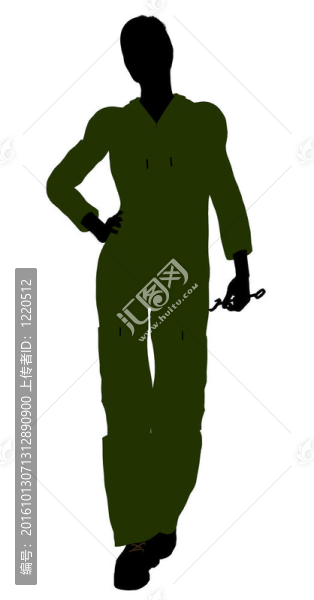 女技師的剪影