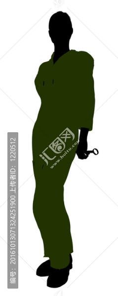 女技師的剪影