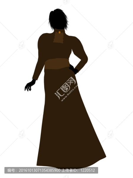 女性維多利亞插畫剪影
