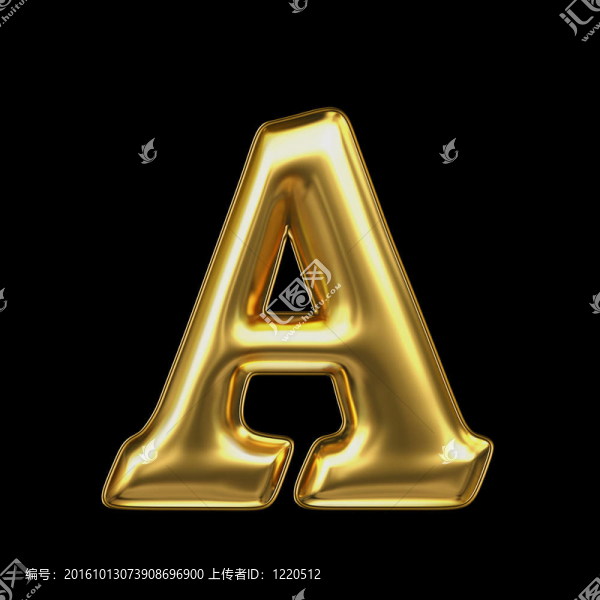 金色金屬字母A