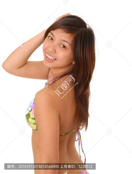 可愛的亞洲的黑發(fā)女孩
