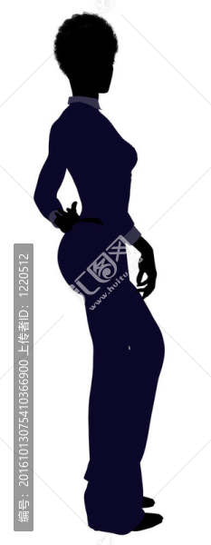非洲裔女性辦公室插圖剪影