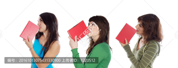 三個(gè)年輕女孩的思想與書籍