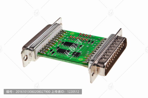 具有RS232接口的印刷電路板。