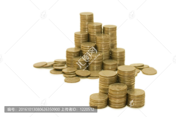 白色背景下的金幣