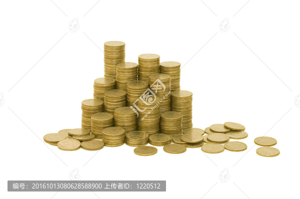 白色背景下的金幣