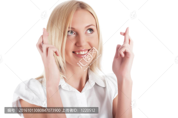穿著白色襯衫的那位快活迷人的金發(fā)女郎