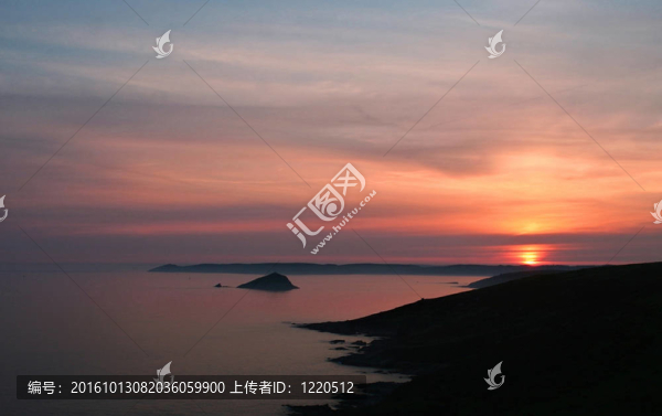 在幀頭康沃爾的日落