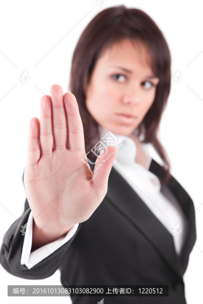 商業(yè)女性；做停止標(biāo)志