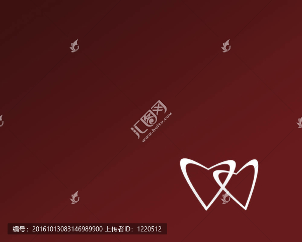 紅色背景上的兩個(gè)白色的心
