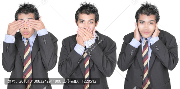 看；說話；聽不見邪惡