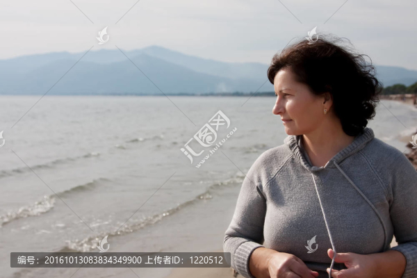 在海灘上