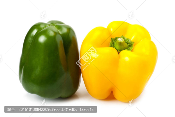 鮮黃色和綠辣椒