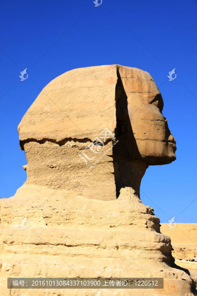 埃及獅身人面像和金字塔的偉大古代雕塑