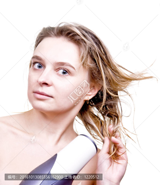 美麗的女人，她的頭發(fā)