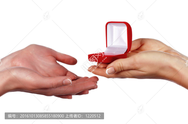 手拿著一個(gè)禮品盒