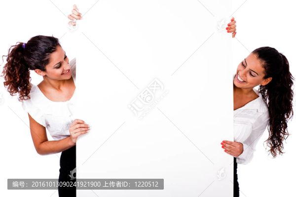 Santa女人笑著白板
