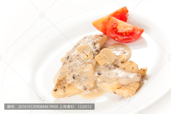 凍鱈魚片芝士醬和蘑菇中分離