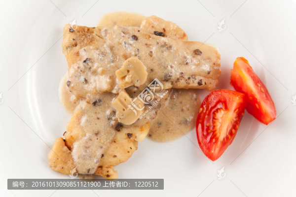 凍鱈魚片芝士醬和蘑菇中分離