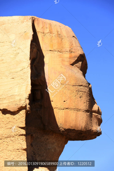 埃及獅身人面像和金字塔的偉大古代雕塑