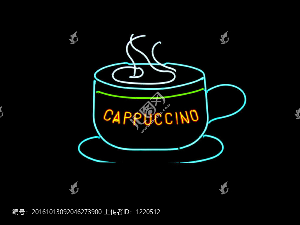 霓虹咖啡杯標志