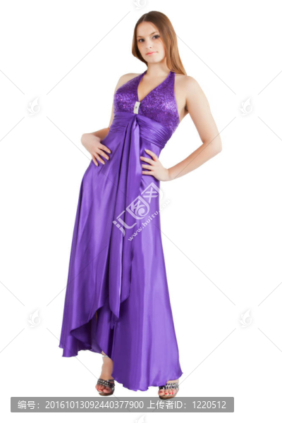 穿著晚禮服的年輕女子