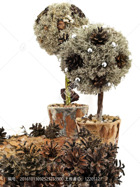 兩個(gè)花環(huán)裝飾的樹(shù)