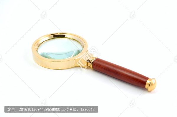 在一個白色的放大鏡