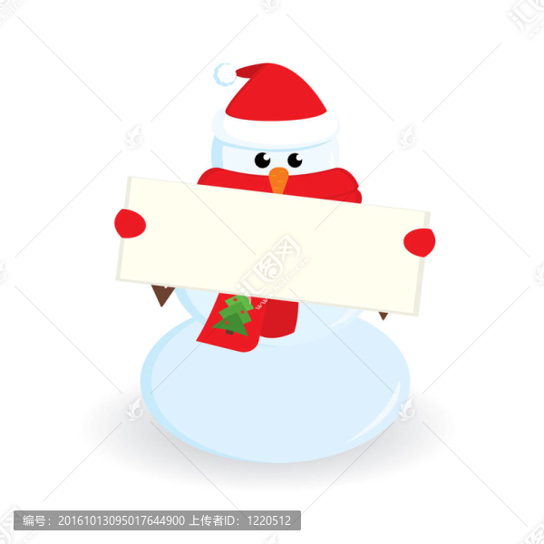 可愛的小雪人的旗幟
