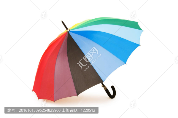 白色背景上的彩色雨傘