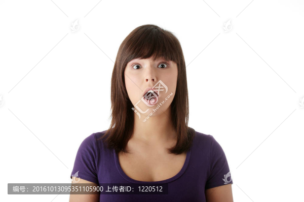 震驚的年輕美麗的女人