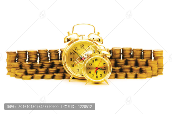 時間是金錢概念與時鐘和硬幣