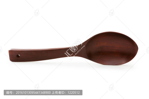 白色背景上的木湯匙