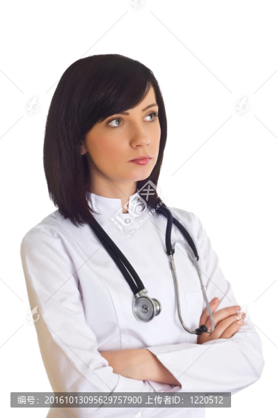 白人背景下的女醫(yī)生