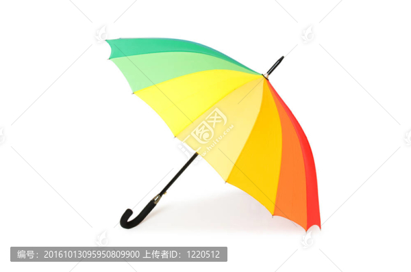 白色背景上的彩色雨傘