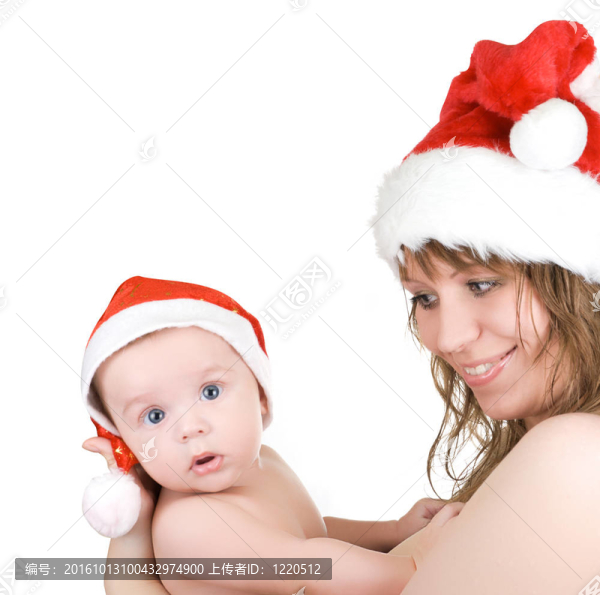 漂亮媽媽的圣誕老人