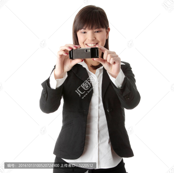使用手機的商人