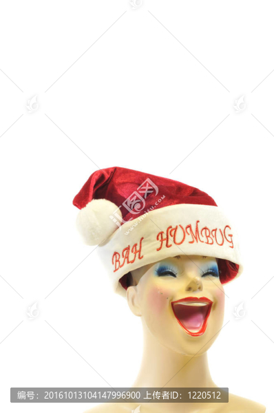 有一個(gè)圣誕老人的帽子的女模特