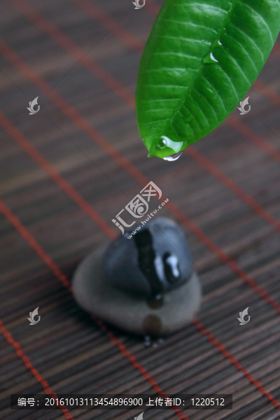 礦泉石和綠葉水滴