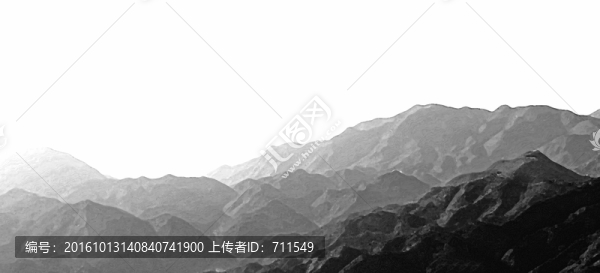 水墨群山起伏