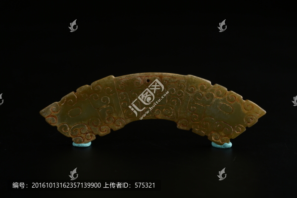 玉璜,戰(zhàn)國連云紋玉璜