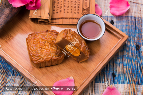 中國美食蛋黃月餅,零食小吃點心